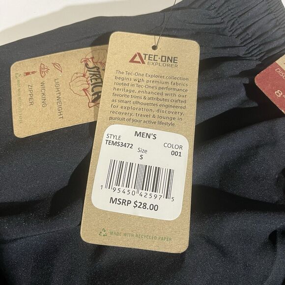 NWT Tec-One Explorer Shorts Lightweight Wicking Zip Pockets Active Life Black, S - Picture 3 of 9